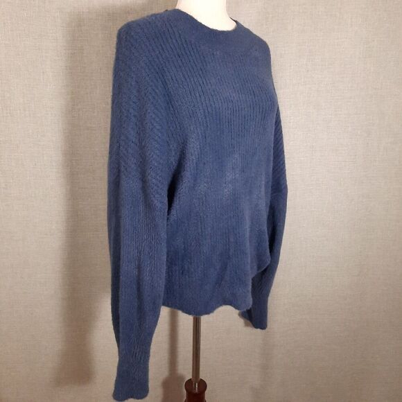 Love Tree Eyelash Fuzzy Ribbed Knit Sweater SZ Large Soft Stretch Cozy Slouchy - Picture 2 of 16